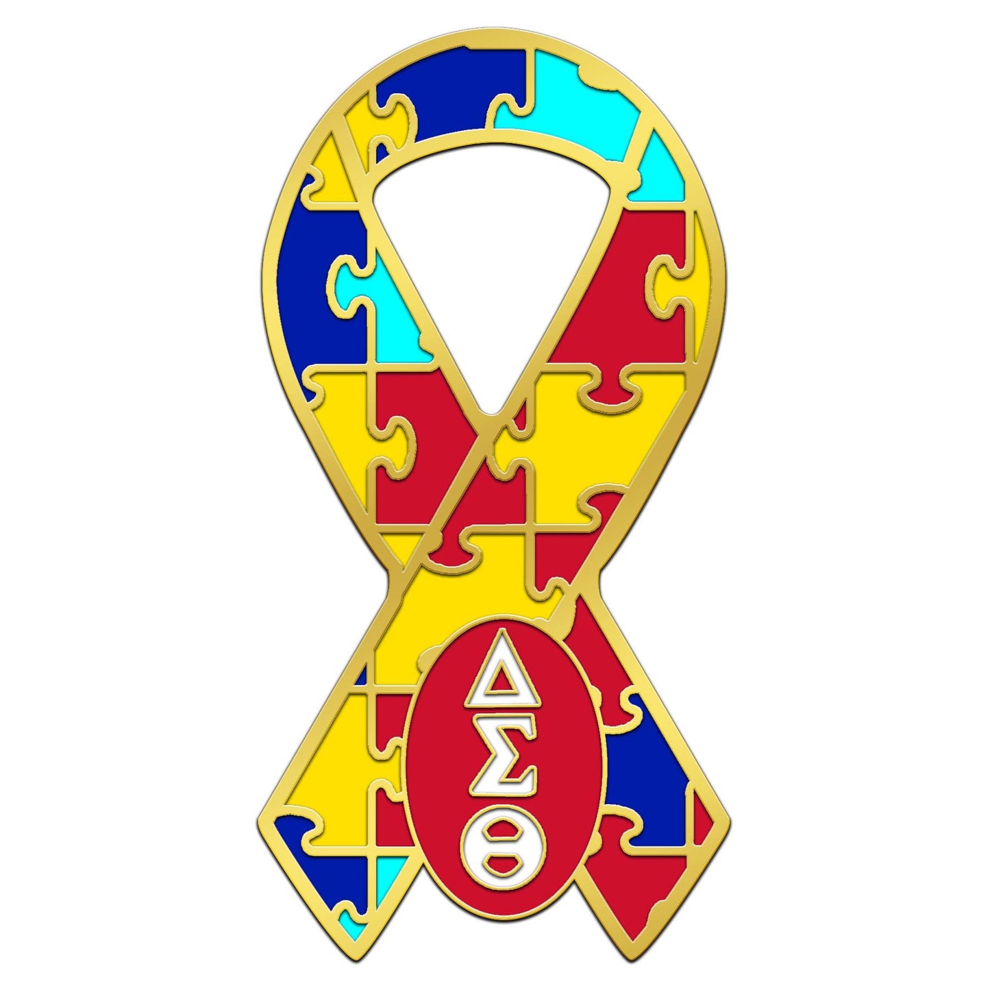 DST-AUTISM AWARENESS-LAPEL PIN-RIBBON CAUSES COLLECTION-2 INCHES