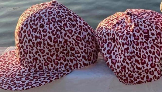 BREAST CANCER AWARENESS  PINK LEOPARD CAP-ALL OVER FRONT AND BACK