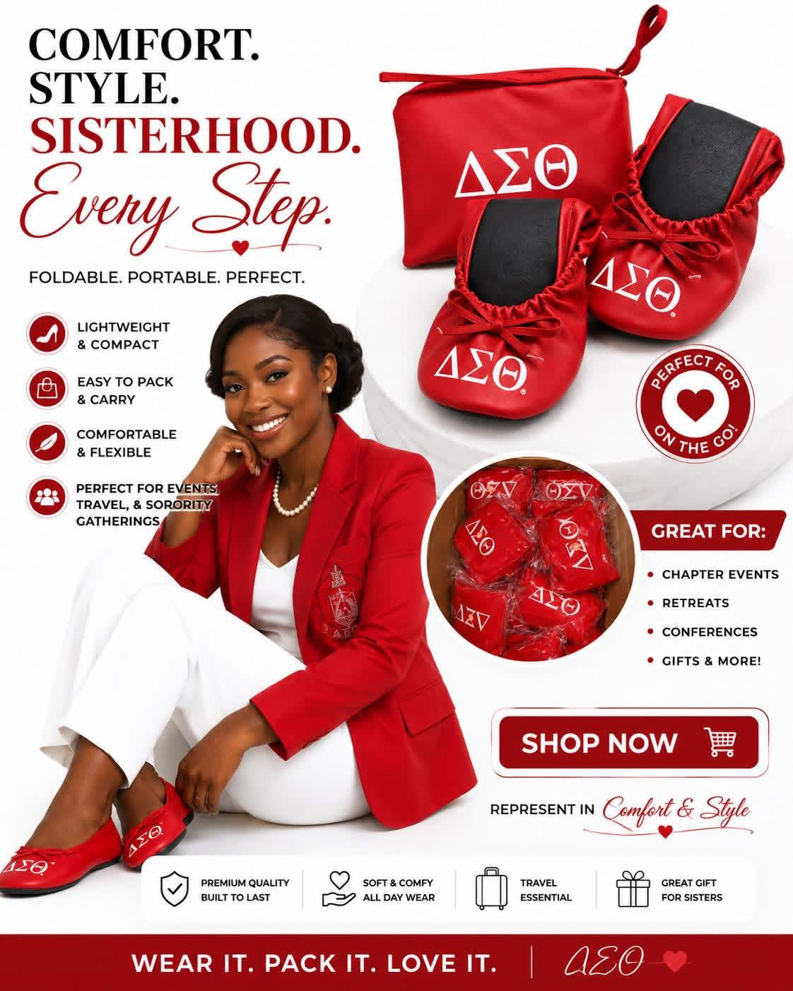 🔺DST🔺FOLDABLE FLATS AND PURSE-(PRE-ORDER THAT STARTS SHIPPING 5/31/2026)