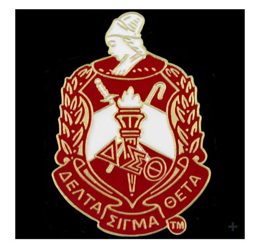 DST-SHIELD EMBLEM WITH WHITE GREEK LETTERS-LAPEL PIN-NSG269