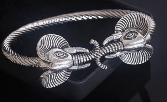 ELEPHANT BAND OPEN TWISTED BRACELET-SILVER COLOR-DIAMETER-2.28 INCHES-2.36 INCHES-A