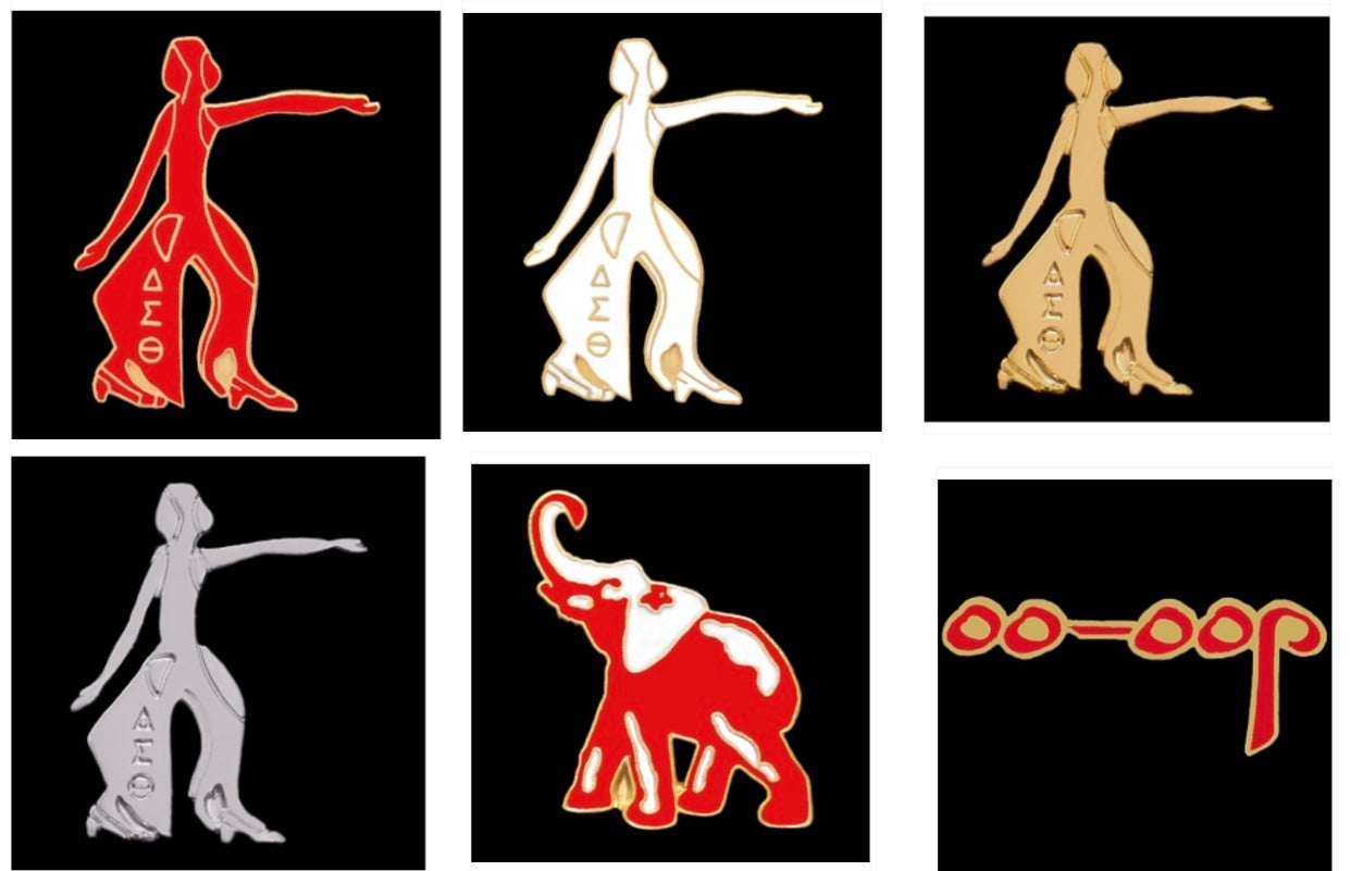 DST-FORTITUDE/ELEPHANT/OO-OOP-6 PIECE DELUXE LAPEL PIN SET-NSG-275/276/277/281/273/777